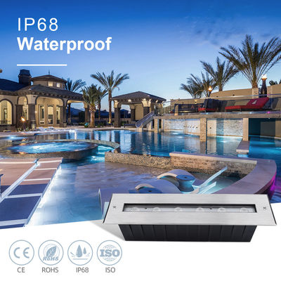 Màn hình chữ nhật mới sáng chùm không đối xứng IP68 SS316L ánh sáng dưới nước LED chìm ánh sáng đường thẳng trong tường ánh sáng