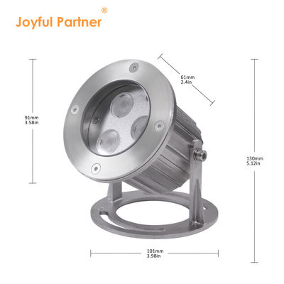 IP68 Thép không gỉ chống nước 316 3x2W đèn LED dưới nước cho ao với cơ sở gắn
