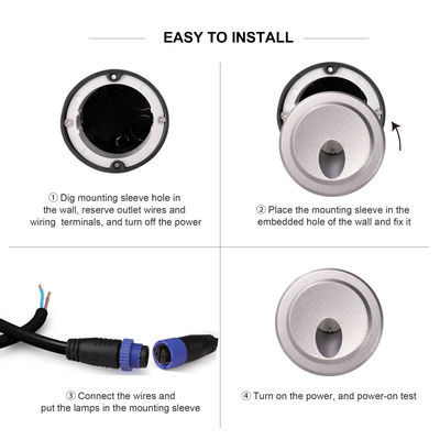 1W Ống nhôm ngoài trời tường đèn LED hành lang đèn LED cầu thang bước với IP65 chống nước