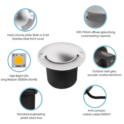 Thép không gỉ Underground Light Strong Load Bearing Capacity AC 100-240V IP67 chống nước cho đường lối vườn