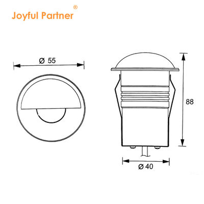 Đèn dưới lòng đất LED chôn IP67 LED 12V-24VDC điện áp thấp 1W 3W mặt đất với kính băng