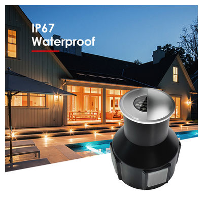 IP67 Semi Shading Recessed Round RGB Mặt trắng ấm phát ra dưới lòng đất Đèn chôn dưới lòng đất