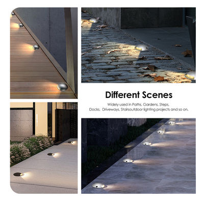 Đèn bước hành lang 1W Ultra Thin DIA70mm DC 24V 3000k Đen ấm cho ánh sáng ngoài trời