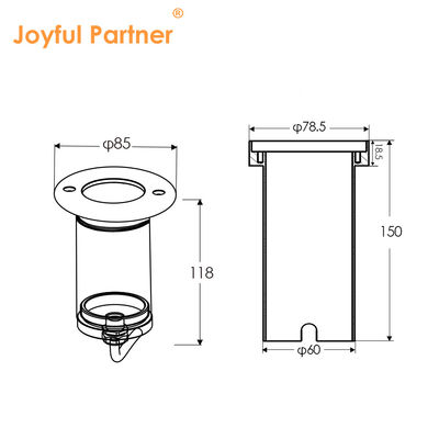 Đèn bước hành lang Led Recessed Square / Round Sliver Aluminium Housing ngoài trời IP67 phong cách hiện đại
