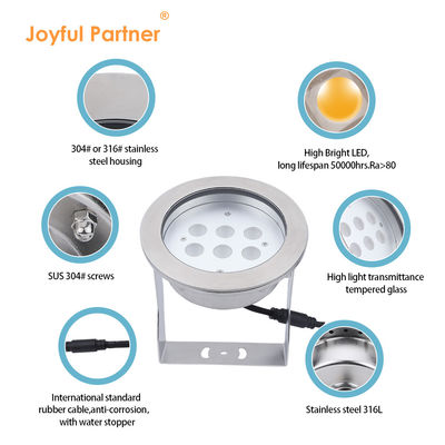 Đèn đèn sân khấu dưới nước Đèn không gỉ 316L 24W RGBW 4in1 IP68 Không thấm nước DC 24v Độ sáng cao