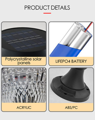 Ánh sáng sân vườn năng lượng mặt trời ngoài trời ABS vật liệu Epistar SMD DIA 245mm IP65 APP được kiểm soát theo kiểu châu Âu