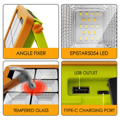IP65 chống nước đèn LED ánh sáng làm việc mặt trời 5054 Epistar LED 1000LM Với pin sạc 7500mAh
