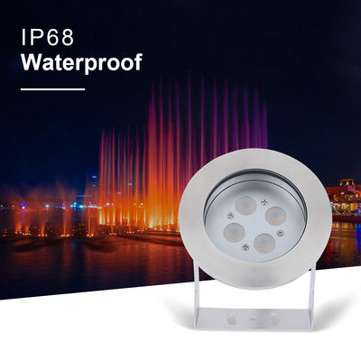 Đèn dưới nước dẫn ngoài ao cá màu sắc ánh sáng phản chiếu màu trắng ấm thép không gỉ RGB điện áp thấp 4W