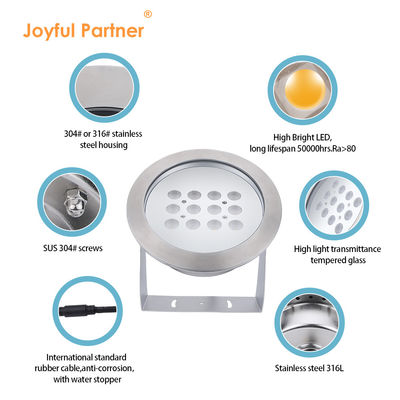 316L Thép không gỉ Kiểm soát nước IP68 Đèn đài phun nước tùy chỉnh RGBW IP68 Bể bơi hồ bơi nhảy múa Đèn đài phun nước âm nhạc