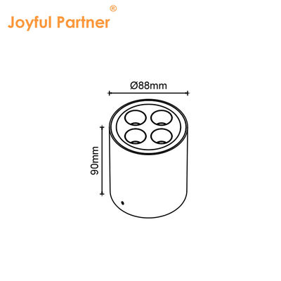 Trần nhà trong nhà ngoài trời IP65 8w Bề mặt gắn hình xi lanh lạnh Trắng 4000K đèn LED lên Chứng chỉ CE ROHS