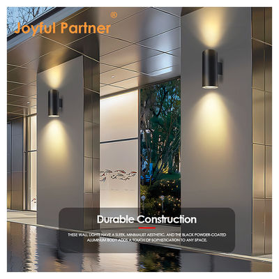 Sconce ngoài trời Wall Light IP65 hiện đại Matte đen nhôm xi lanh vườn cửa sổ lên xuống ánh sáng