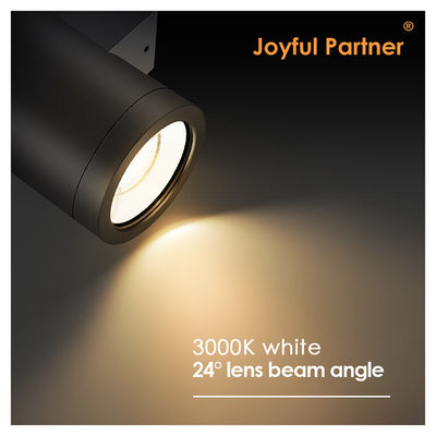 Trên và xuống bên ngoài tường gắn hợp kim nhôm ép 3000-6000K 18W 24W ngoài trời đèn tường Cob LED màu đen