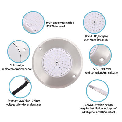 Đèn LED gắn tường PAR56 Đèn hồ bơi Bể bơi dưới nước Đèn RGB