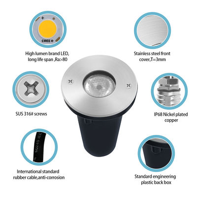 Chất lượng cao Mini kích thước ngoài trời Ip68 Đèn sao Dc24V Đèn mặt đất Đồ phù hợp dẫn Đèn dưới nước Ip68 cho bể bơi