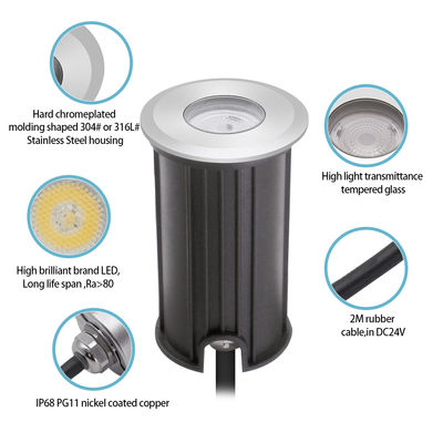 1W 2W hồ bơi Đèn dưới nước Đèn ngầm IP68 Đèn chôn