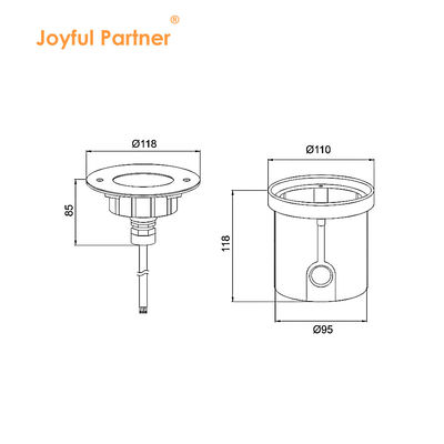 IP68 RGBW 4in1 Waterproof Fountain Led Light Stainless Steel 316 DC 24V với ống kính không đối xứng