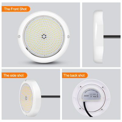 Đèn bể bơi LED RGB AC12v Voltage nhựa đầy phẳng RGB ABS thân ấm trắng nhà máy tùy chỉnh