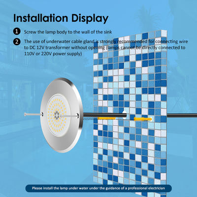316 Thép không gỉ Đèn hồ ngập nước IP68 Bơi SMD LED Động cơ dòng điện liên tục Với chất lượng đảm bảo