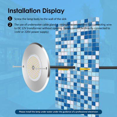 Đèn hồ bơi LED DIA160MM * 32MM AC12V 316 thép không gỉ với bộ điều khiển RGB