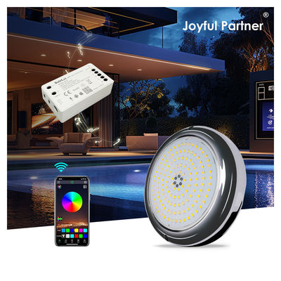Par56 Bể bơi ngoài trời nhựa chứa SMD 2835 135PCS AC12V RGBW 10w Thép cao cấp