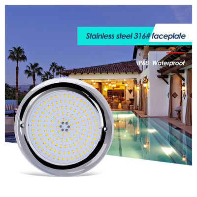 Đèn bể bơi nhựa đầy hình dạng phẳng RGB bề mặt gắn SMD LED 152mm Dia