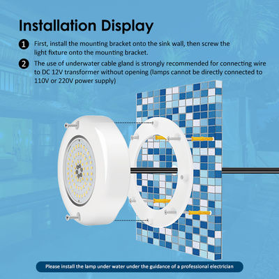 Đèn bể bơi LED 6W 18W 35W 42W Đồng bộ hóa RGB thay đổi màu sắc nhựa