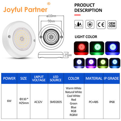 AC 12V Đèn hồ bơi LED dưới nước IP68 RGB Switch Control PC 15W