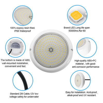 Nhựa Epoxy IP68 Đèn hồ bơi Màu trắng PAR56 bóng đèn 10W Đèn dưới nước LED