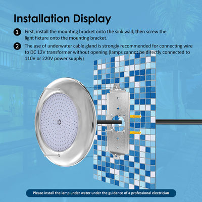 Đèn hồ bơi vui vẻ 12v AC nâng cấp chip SMD RGB Màu IP68 Tất cả một thiết kế thiết kế cho hồ bơi bê tông