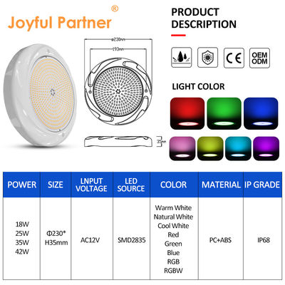 Đèn hồ bơi LED 42W Đèn dưới nước 230 * 35mm ABS vật liệu IP68 chống nước