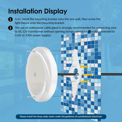 35W đèn LED hồ bơi Đèn cho hồ bơi bê tông SPA 230 * 35mm ABS vật liệu AC12V RGB RGBW