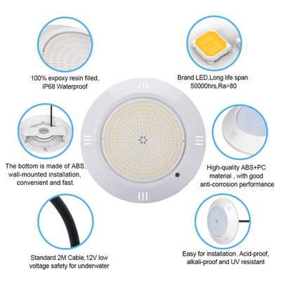 25w dưới nước chất lượng cao nhựa đầy 12V IP68 ấm trắng 35W hồ bơi Đèn cho hồ bơi