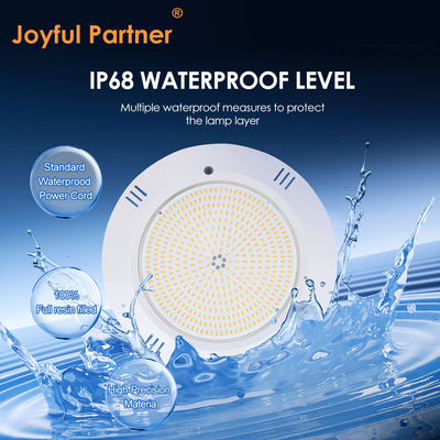 Chất nhựa epoxy được lấp đầy dưới nước hồ bơi ánh sáng tường gắn ABS nhà IP68 AC12V 18W Dia 260mm