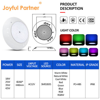 18W Par56 LED Bể bơi Đèn bơi dưới nước dẫn mặt đất Đèn AC 12V RGB cho vườn cảnh nước