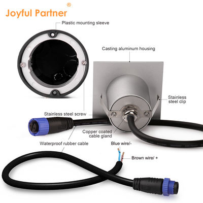 Đèn tường LED thông minh IP65 nhôm thân hình vuông DC 24v 1w 2w 3w Đèn cầu thang LED cho hành lang