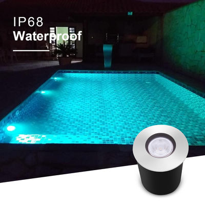 Đèn bể bơi DC12 ~ 24V 1W 2W Stainless Steel LED đơn màu với hộp đen ABS