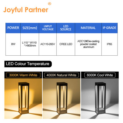 Đèn LED nhôm vườn IP65 chống nước 0,6 mét CREE LED 2 năm bảo hành Độ cao tùy chỉnh