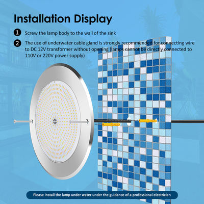 Đèn hồ bơi điều khiển từ xa bằng thép không gỉ 316 gắn bề mặt 42W Đèn hồ bơi AC12/24V RGB