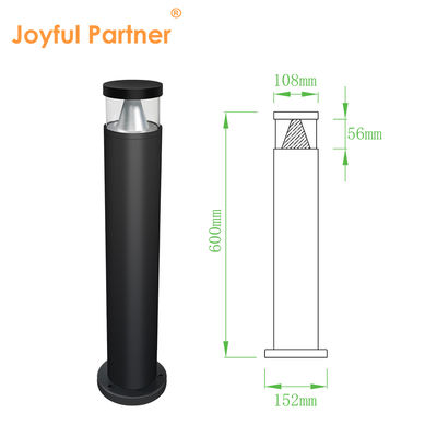 IP65 ngoài trời đường sân đúc nhôm Đèn đệm AC 220v DC 24v Bridgelux LED 3000K DIA 108MM*H 400/600/800/1000mm