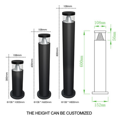 Bollard LED Garden Light RA90 LED 600MM Chiều cao điện áp thấp ngoài trời cho đường sân