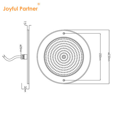 IP68 Đèn chống nước 35W Ultra Slim H7.5mm Ánh sáng ngoài trời Vật liệu ABS DC 12V Đèn hồ bơi gắn tường