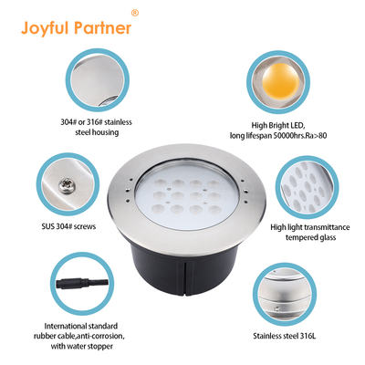 20W IP68 hồ bơi Đèn dưới nước 316 thép không gỉ đèn LED dưới lòng đất