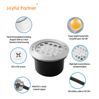 Đèn hồ bơi dưới nước Chống thấm nước IP68 12V Thép không gỉ 18W 36W LED Đơn sắc Chứng nhận CE ROHS