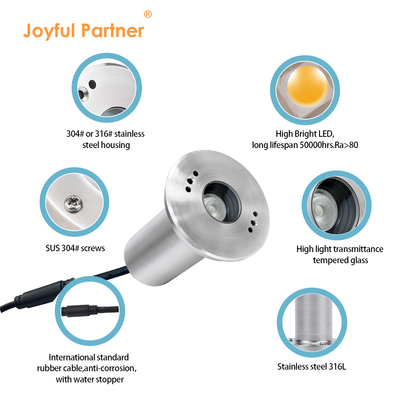 Đèn hồ bơi chống chói sâu 3W DC24V Vật liệu SS Chứng nhận CE Bền bỉ với Đóng gói Carton