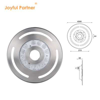Ánh sáng suối dưới nước LED IP68 12W 24W 36W Đám ấm trắng xanh RGB Stainless Steel 316L Với đường kính 285mm