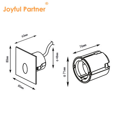 Đèn cầu thang LED tròn 1W 2W Thép nhôm lắp tường cho hành lang ngoài trời