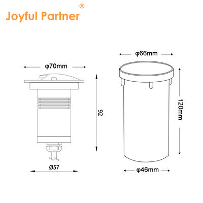 IP67 Động cơ trên mặt đất đèn 100-240VAC LED màu đơn chống nước với hộp nhựa
