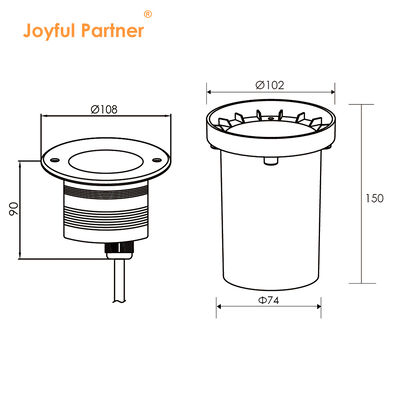 Đèn vườn LED dưới lòng đất 3W 6W 9W DC12V-24V DIA108MM Với góc chùm 30 độ