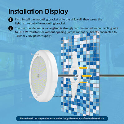 Màu dưới nước LED hồ bơi nhựa chứa IP68 35W AC12V điều khiển từ xa PAR56 Ánh sáng trắng