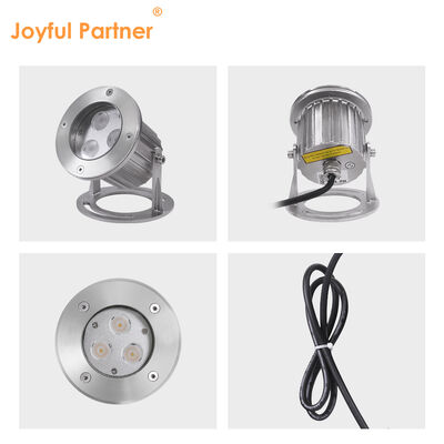 Đèn LED dưới nước 3x3W RGB 3in1 Inox 316SS IP68 12V-24V Đèn chiếu điểm điện áp thấp cho ứng dụng cảnh quan